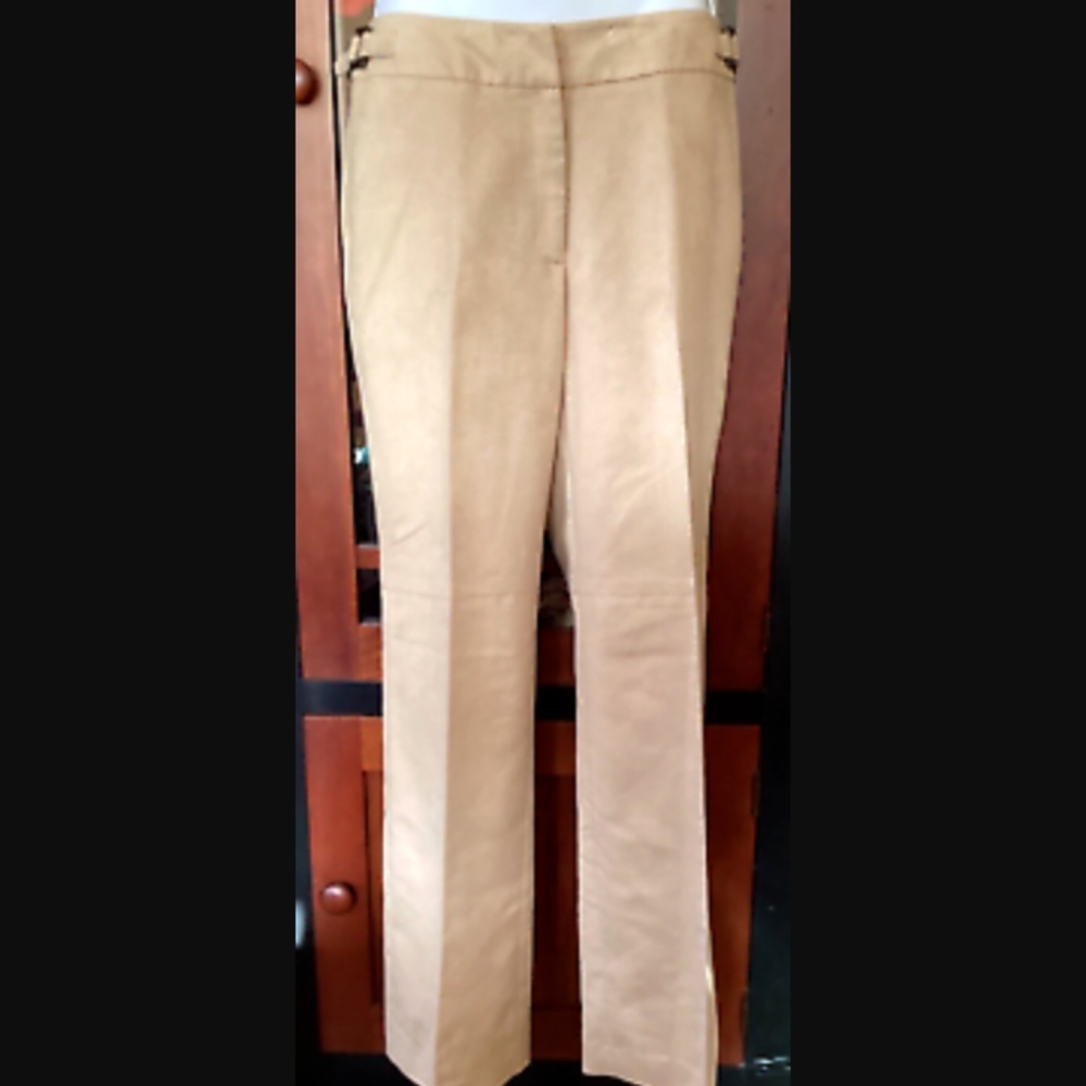 Jones Wear Tan Faux Suede High Rise Boot Cut Pants Sz 10